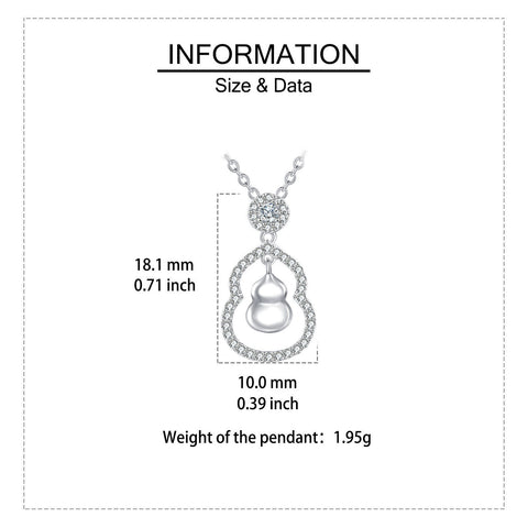 925 Sterling Silver Zircon-encrusted Gourd Pendant Necklace: Fusion Of Elegance And Cultural Symbolism