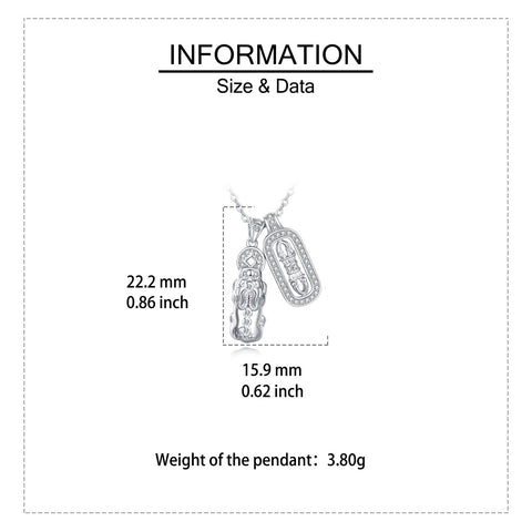 925 Sterling Silver **title:** Elegant Scarab & Oval Zircon Pendant Necklace