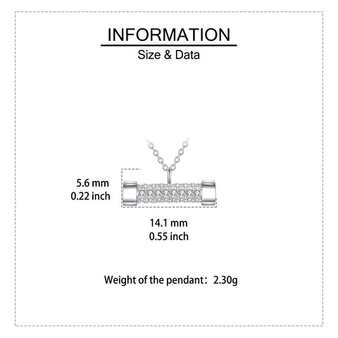 925 Sterling Silver Elegant Zircon-studded Rectangular Pendant Necklace On Silver Chain