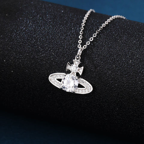 925 Sterling Silver Elegant Zircon Pendant Necklace With Matching Rings: Timeless Luxury Jewelry