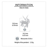 925 Sterling Silver **moissanite-studded Unicorn Pendant Necklace In Sterling Silver**