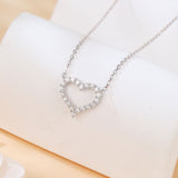 925 Sterling Silver Elegant Moissanite Heart Pendant Necklace