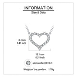 925 Sterling Silver Elegant Moissanite Heart Pendant Necklace