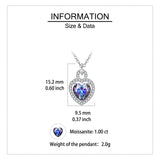 925 Sterling Silver Elegant Heart-shaped Mystic Topaz Pendant Necklace With Moissanite Halo