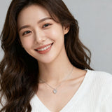 925 Sterling Silver Elegant Heart-shaped Moissanite Pendant Necklace In Plated with White Gold