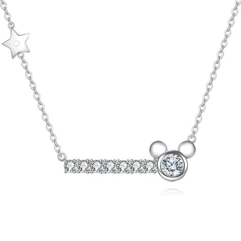 925 Sterling Silver **title:** Elegant Star & Moissanite Pendant Necklace In Sterling Silver