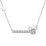 925 Sterling Silver **title:** Elegant Star & Moissanite Pendant Necklace In Sterling Silver