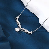925 Sterling Silver elegant Moissanite Necklace With Sophisticated Central Stone Design