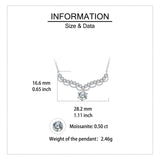 925 Sterling Silver elegant Moissanite Necklace With Sophisticated Central Stone Design