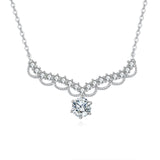 925 Sterling Silver elegant Moissanite Necklace With Sophisticated Central Stone Design