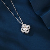 925 Sterling Silver Elegant Floral Moissanite Pendant Necklace: Timeless Elegance In Precious Metals