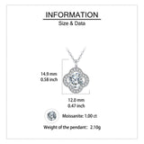 925 Sterling Silver Elegant Floral Moissanite Pendant Necklace: Timeless Elegance In Precious Metals