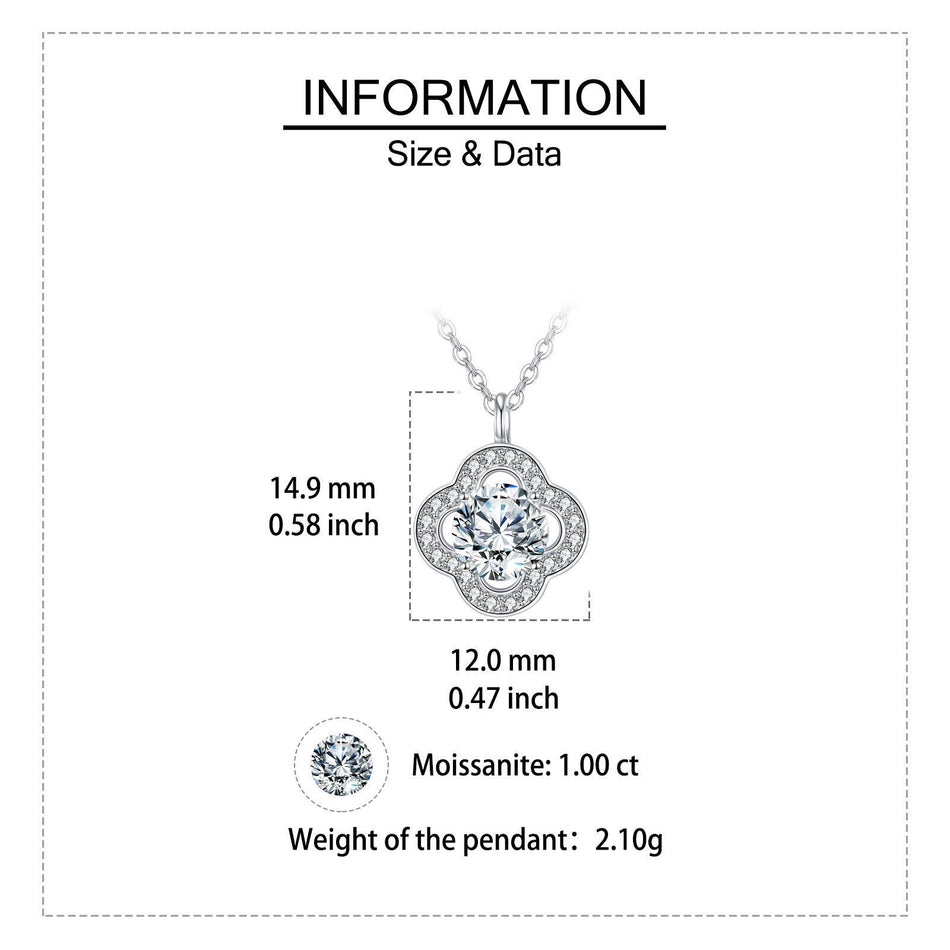 925 Sterling Silver Elegant Floral Moissanite Pendant Necklace: Timeless Elegance In Precious Metals
