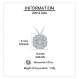 925 Sterling Silver Elegant Plated with White Gold Four-leaf Clover Moissanite Necklace