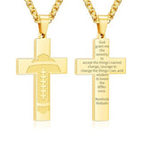 14K Gold Plated Bible Verse Football Cross Pendant Necklace