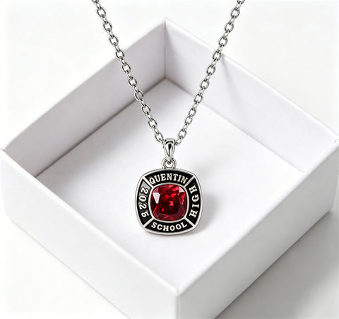 Copper Sterling Silver Custom Birthstone Engraved Graduation Necklace for Class of 2026