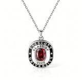 Copper Sterling Silver Custom Birthstone Engraved Class Graduation Necklace