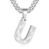 14K Gold Plated Soccer Initial Pendant Necklace for Men