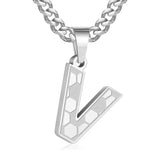 14K Gold Plated Soccer Initial Pendant Necklace for Men