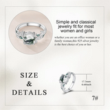 Natural Moss Agate Ring for women 925 Sterling Silver Engagement Wedding Jewelry Gift