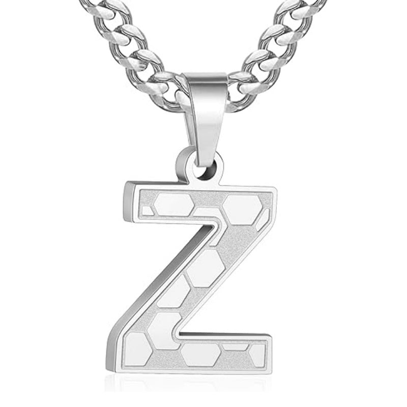 14K Gold Plated Soccer Initial Pendant Necklace for Men
