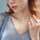 14K Gold Penguin with Heart Pendant Necklace