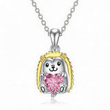 Sterling Silver 12 Month Birthstones Hedgehog Pug Fox Otter Pendant Necklace Gifts for  Birthday, Christmas, Graduation