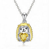 Sterling Silver 12 Month Birthstones Hedgehog Pug Fox Otter Pendant Necklace Gifts for  Birthday, Christmas, Graduation