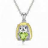 Sterling Silver 12 Month Birthstones Hedgehog Pug Fox Otter Pendant Necklace Gifts for  Birthday, Christmas, Graduation