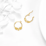 14K Yellow Gold Angel Wings Small Hoop Earrings Jewelry Gifts