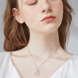 Lover Hug Necklace for Women Sterling Silver Hug Necklace Couple I Love You Forever Heart Pendant Necklace