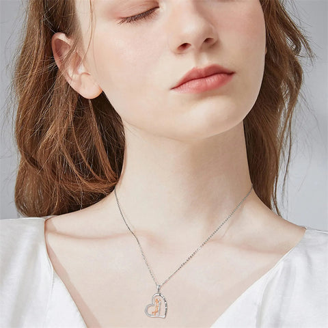 Lover Hug Necklace for Women Sterling Silver Hug Necklace Couple I Love You Forever Heart Pendant Necklace