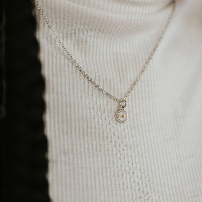 925 Sterling Silver Mustard Seed Necklace Round Mustard Seed Necklace Minimalist Jewelry Gift for Her