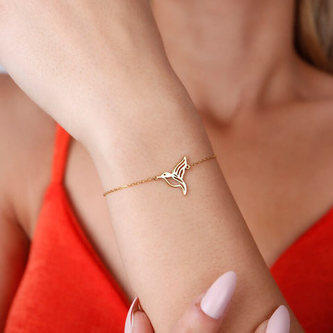 14K Gold Hummingbird Bracelet