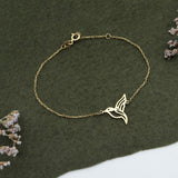 14K Solid Gold Hummingbird Bracelet Tiny Hummingbird Bracelet Real Gold Hummingbird Bracelet Gift For Her