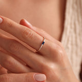 14K Solid Gold Baguette Birthstone Ring