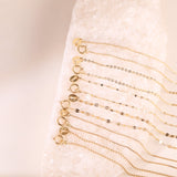 14K  Gold Cross Diamond Cut Flash O Lips Chain