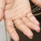 14K  Gold Cross Diamond Cut Flash O Lips Chain
