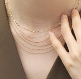 14K  Gold Cross Diamond Cut Flash O Lips Chain