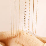 14K  Gold Cross Diamond Cut Flash O Lips Chain