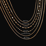 14K  Gold Cross Diamond Cut Flash O Lips Chain