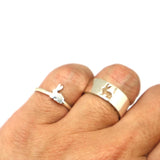 Silver Rabbit Promise Ring for Couples - Rabbit Jewelry, Bunny Ring, Alternative Matching Simple Animal Ring, Easter Bunny,Mother's Day Gift