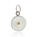 Sterling Silver Faith of a Mustard Seed Charm - 925 Silver  White Resin Real Seed