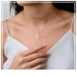 Tree of Life Necklace  14k Solid Gold Family Necklace Medallion Tree Pendant  Dainty Rose Gold Chain  Tree of Life Charm  Unique Gift