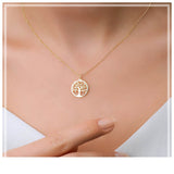 Tree of Life Necklace  14k Solid Gold Family Necklace Medallion Tree Pendant  Dainty Rose Gold Chain  Tree of Life Charm  Unique Gift