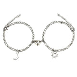 Sun And Moon with Heart Magnets Couples Bracelet