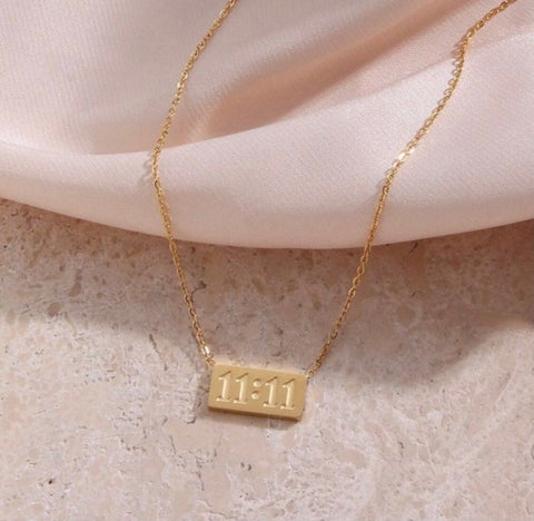 Stainless Steel 1111 Angel Number Pendant Necklace
