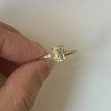 Natural Green Emerald Cut Prasiolite RingsAnniversary Birthday Gift For Her