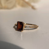 Natural Green Emerald Cut Prasiolite RingsAnniversary Birthday Gift For Her