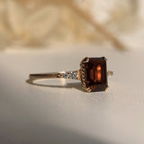 Natural Green Emerald Cut Prasiolite RingsAnniversary Birthday Gift For Her